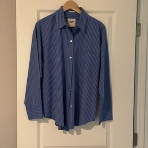 Abercrombie & Fitch Blue Pinstripe Casual Shirt